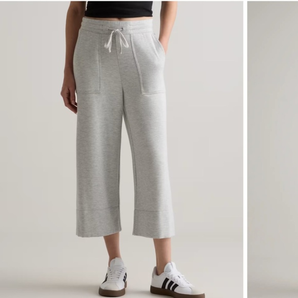 QUINCE SuperSoft Fleece Cropped Wide Leg Pants woman’s XL